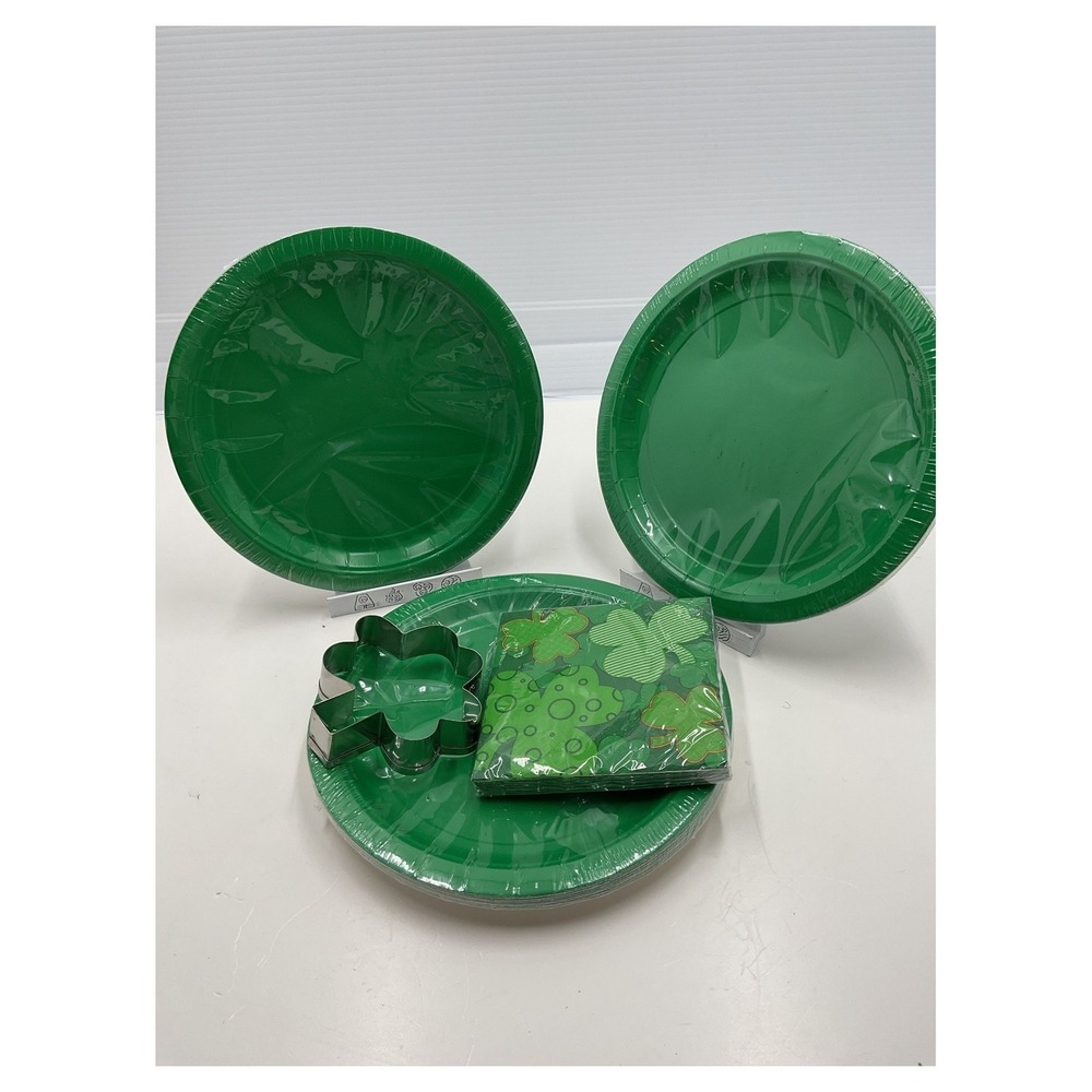 Saint Patrick's Day Party Supplies Green Plates Napkins Cutter